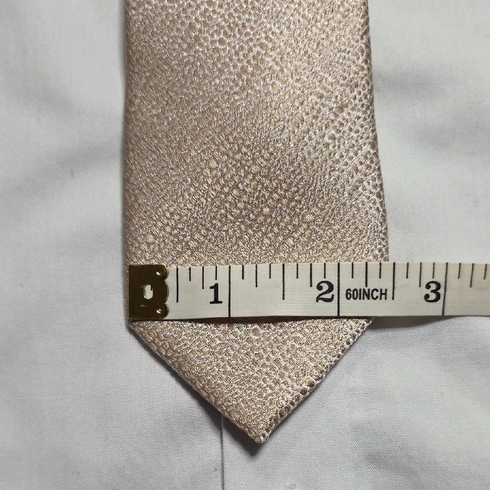 INC International Concepts Textured Champagne / Beige Tie - Picture 6 of 6